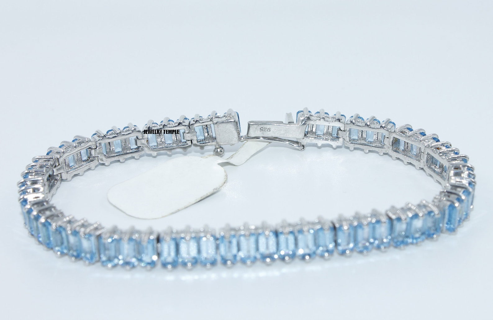 Blue Topaz Gemstone Bracelet Bracelet for Women 3x5mm | Etsy UK