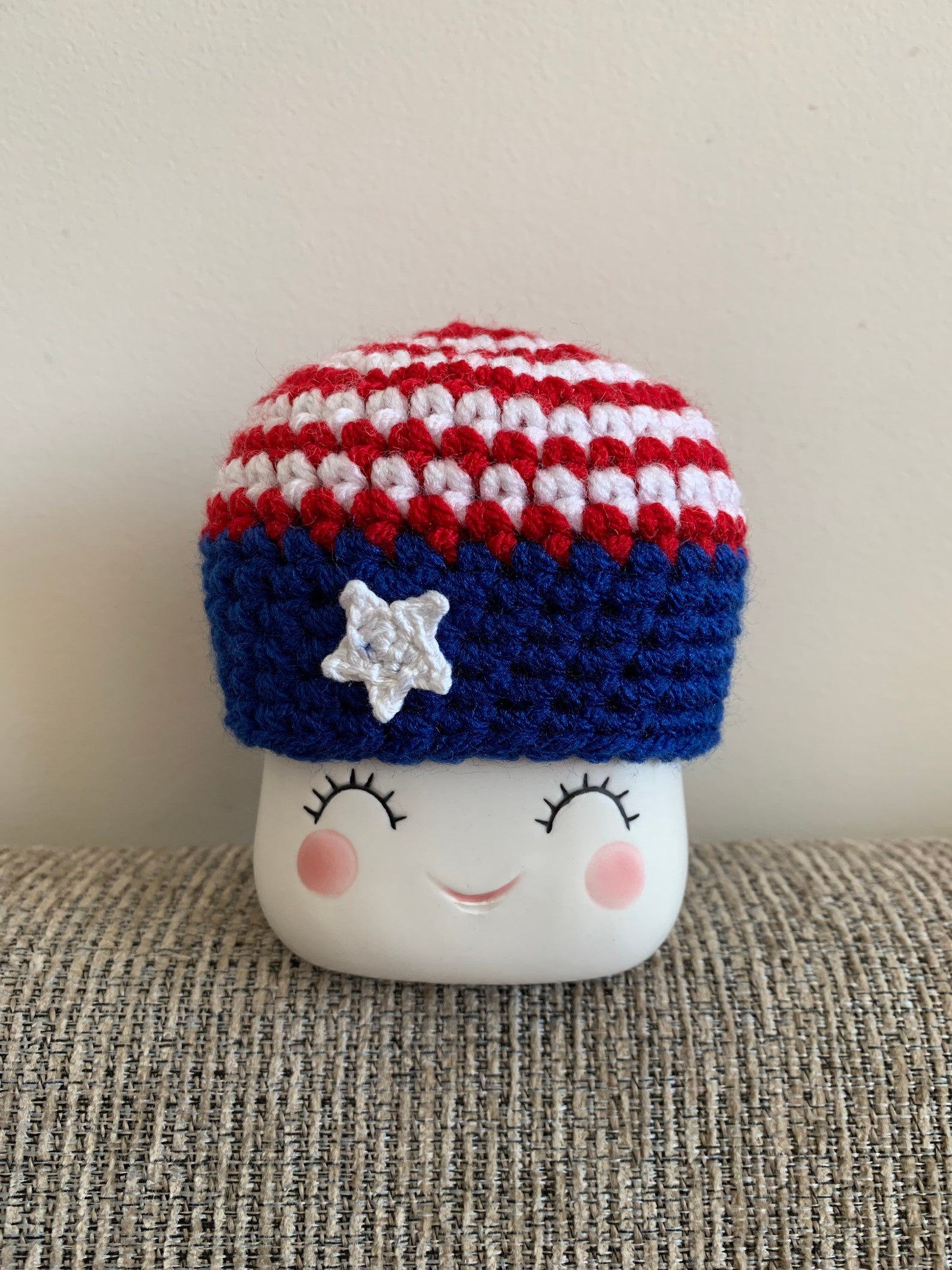 Crochet 4th of July Marshmallow Mug Hat Etsy