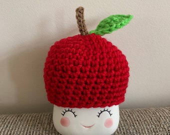 Crochet apple marshmallow mug hat home decor