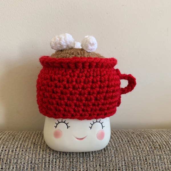 Crochet Hot Cocoa Mug Hat for 2.75 Marshmallow Mug