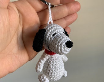 Handmade Crochet Beagle Keychain – Amigurumi Dog Gift
