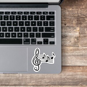 music note || zentangle || black and white || waterproof sticker