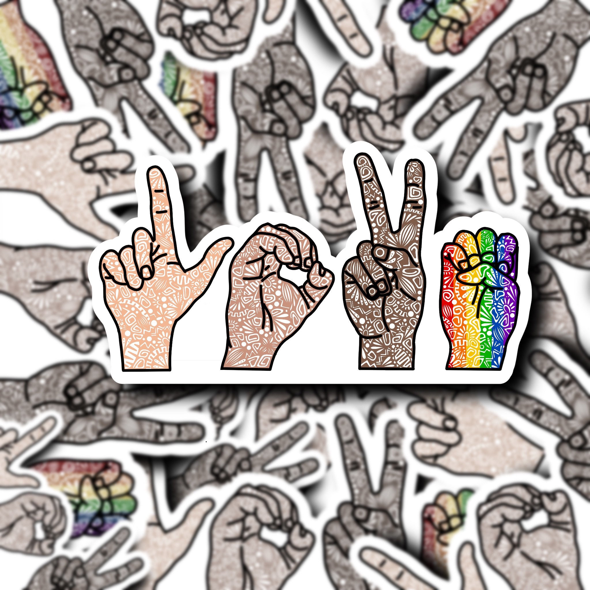 Love, Asl, Zentangle, Equality, Pride, Equal Rights, Matte, Water ...