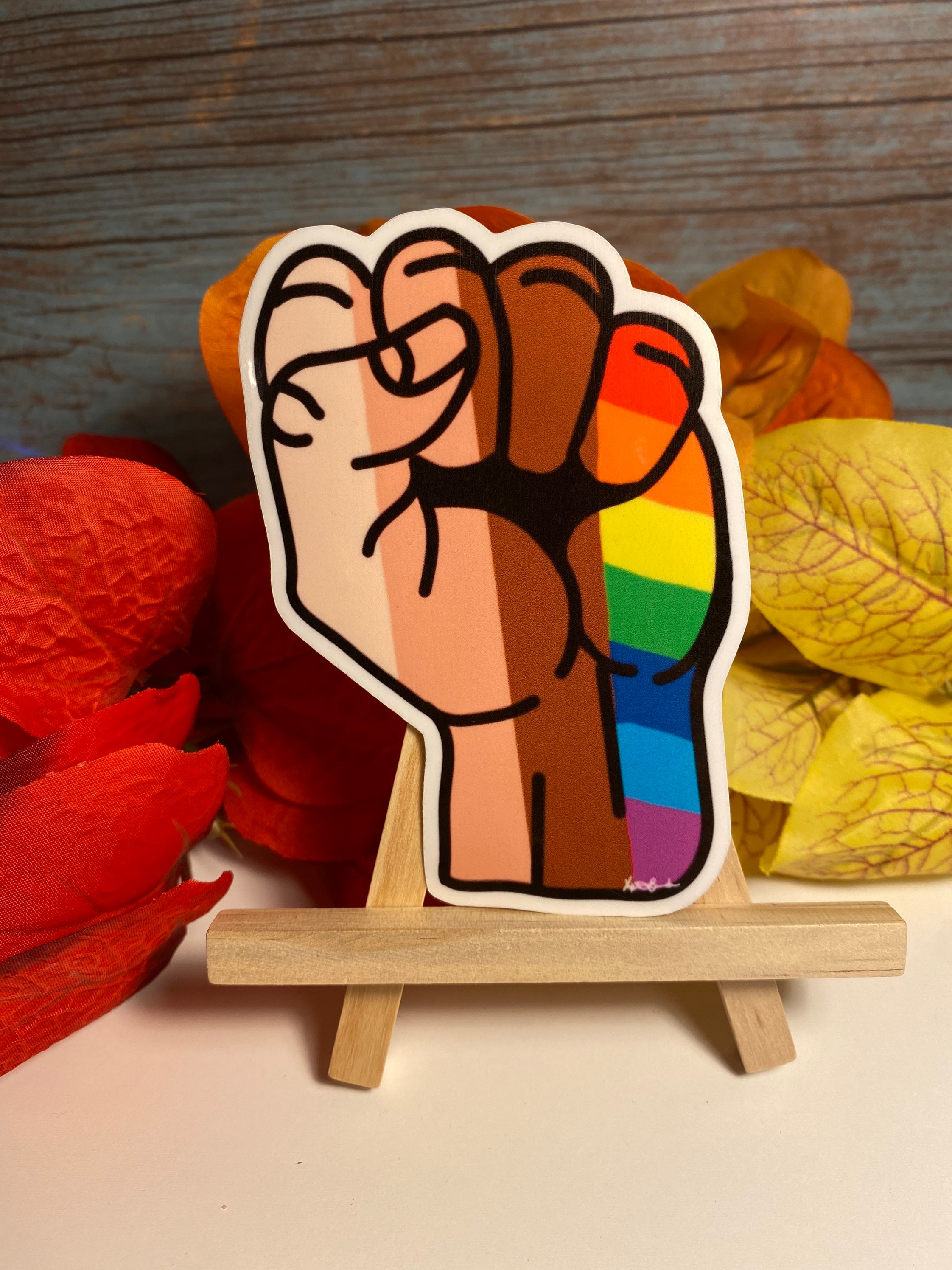 Equality fist car decal, lgbtq+, waterproof sticker, pride