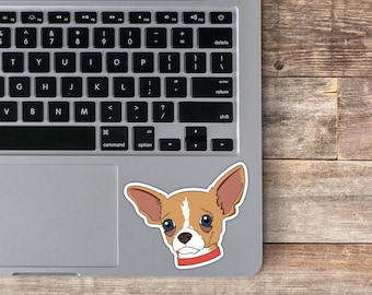 Chihuahua, dog lover, gifts for her, gifts for him, vinyl, sticker, water resistant, dog, laptop decal, decorative sticker
