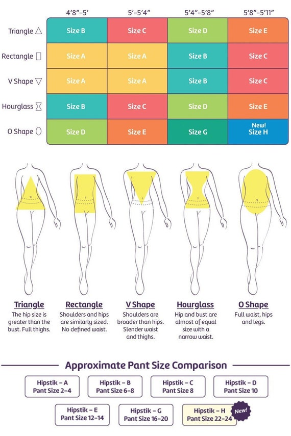 Hipstik Size Chart