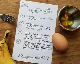 Linee sottili, pelle matura - Maschere viso fatte a mano per la cura della pelle, set di ricette per linee sottili, pelle matura, set di 6 ricette