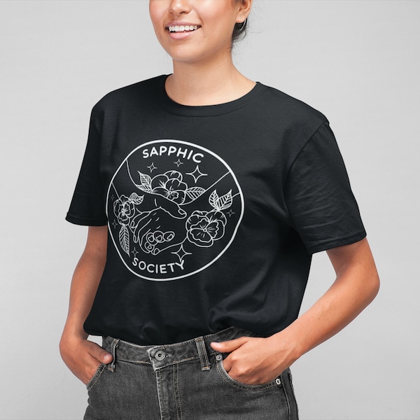 Sapphic Society T-Shirt: Lesben Pride Shirt für Frauen