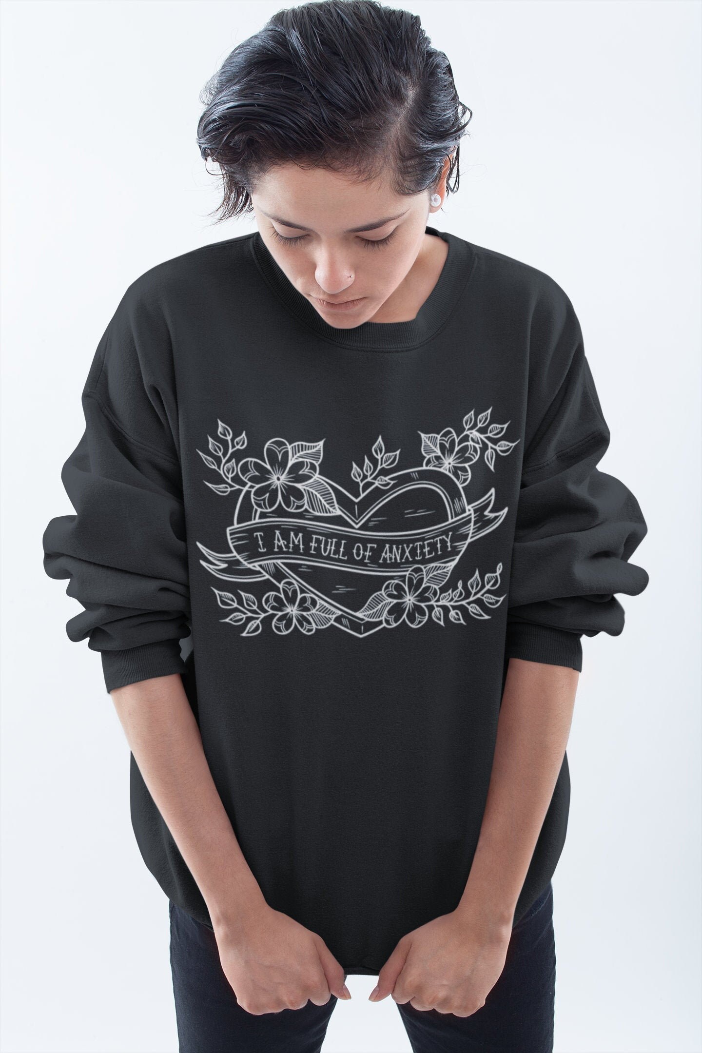 Anxiety Sweatshirt: Funny Introvert Crew Neck Apparel