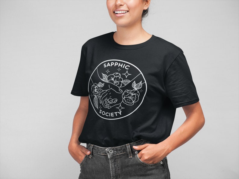 Sapphic Society T-Shirt: Lesbian Pride Gender-Neutral Tee image 1