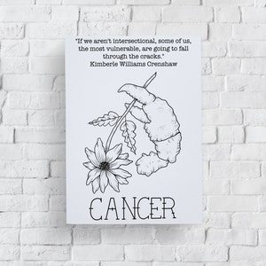 Cancer Astrology Print, Star Sign Birthday Gift, Kimberle Crenshaw Quote, Feminist Zodiac Astrology Art, Minimalist Astrological Art Poster