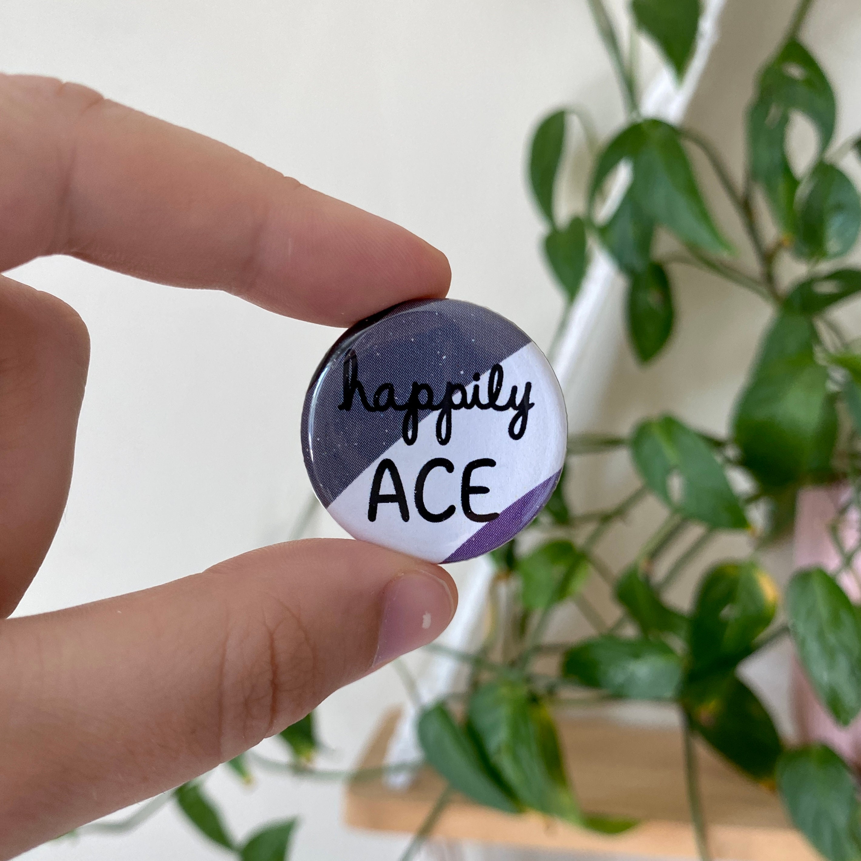 Happily Ace Pride Button: Asexual Flag Pin - Etsy