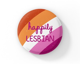 Happily LGBTQ Pride Button: Regenbogen Flagge LGBTQ Pin