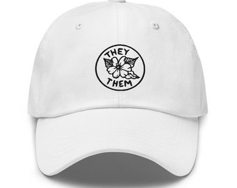 They/Them Pronoun Cap: Floral LGBTQ Pride Hat