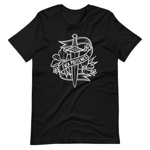 Fuck beleefdheid T-shirt met ronde hals, unisex genderneutraal T-shirt, MFM mijn favoriete moord podcast top, feministische SSDGM True Crime kleding afbeelding 2