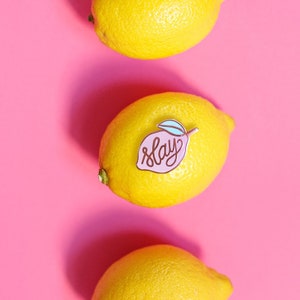 Rose gold Pink lemon Slay Beyonce-inspired hard enamel lapel pin-hat pin-brooch image 4