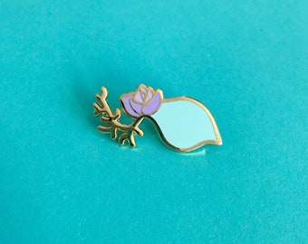 Propagating succulent echeveria roots hard enamel pin