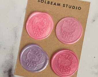 Kitty wax seal stickers (set of 4)