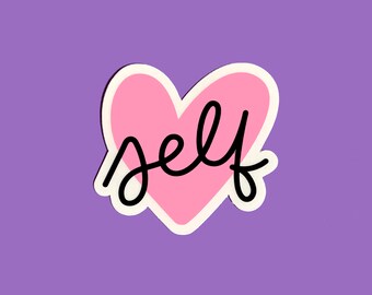 Self-Love heart vinyl sticker