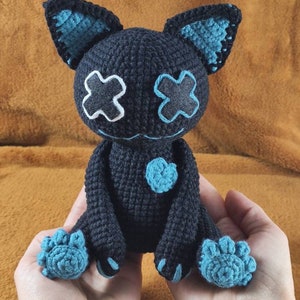 Creepy cat and creepy bunny, Voodoo cat crochet pattern, Voodoo doll, Deadly cat, Halloween crochet pattern, PDF Files EN FR image 8