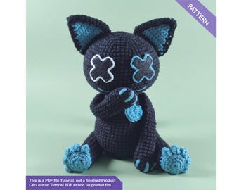 Voodoo cat crochet pattern PDF English/French - Halloween amigurumi pattern