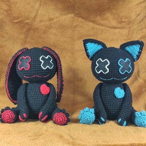 Creepy cat and creepy bunny, Voodoo cat crochet pattern, Voodoo doll, Deadly cat, Halloween crochet pattern, PDF Files EN FR image 10