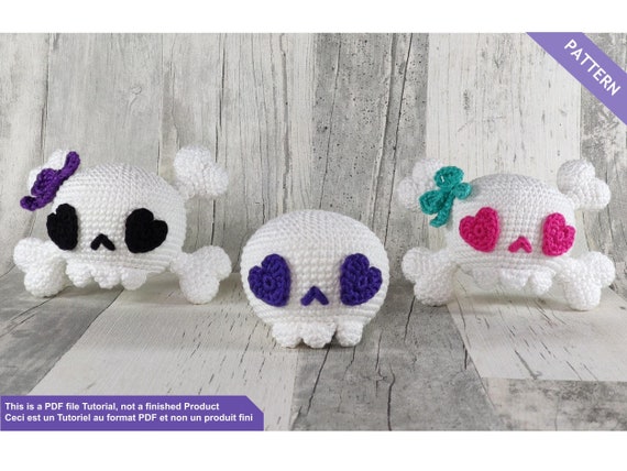 Buy Kawaii Skull Crochet Pattern, Keychain Crochet Pattern.