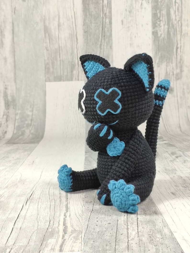 Creepy cat and creepy bunny, Voodoo cat crochet pattern, Voodoo doll, Deadly cat, Halloween crochet pattern, PDF Files EN FR image 5