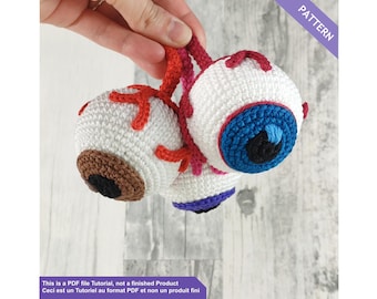 Halloween decorations, Eyeballs crochet pattern, Halloween crochet pattern, Amigurumi crochet pattern, Instant download PDF Files EN - FR