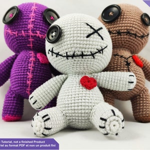 Voodoo doll crochet pattern, Halloween, Crochet pattern, PDF Files EN - FR