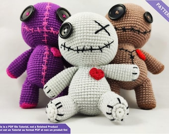 Voodoo doll crochet pattern, Halloween, Crochet pattern, PDF Files EN - FR