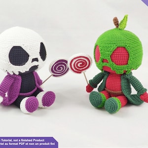 Crochet pattern poisoned apple, Halloween doll crochet pattern, Instant download PDF Files English and French