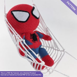Crochet pattern Spiderman, Baby superhero, Spiderman amigurumi, PDF File English and French
