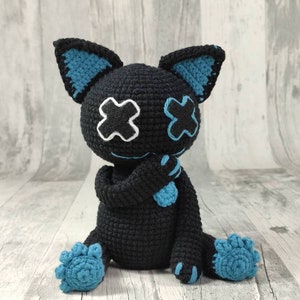 Creepy cat and creepy bunny, Voodoo cat crochet pattern, Voodoo doll, Deadly cat, Halloween crochet pattern, PDF Files EN FR image 6
