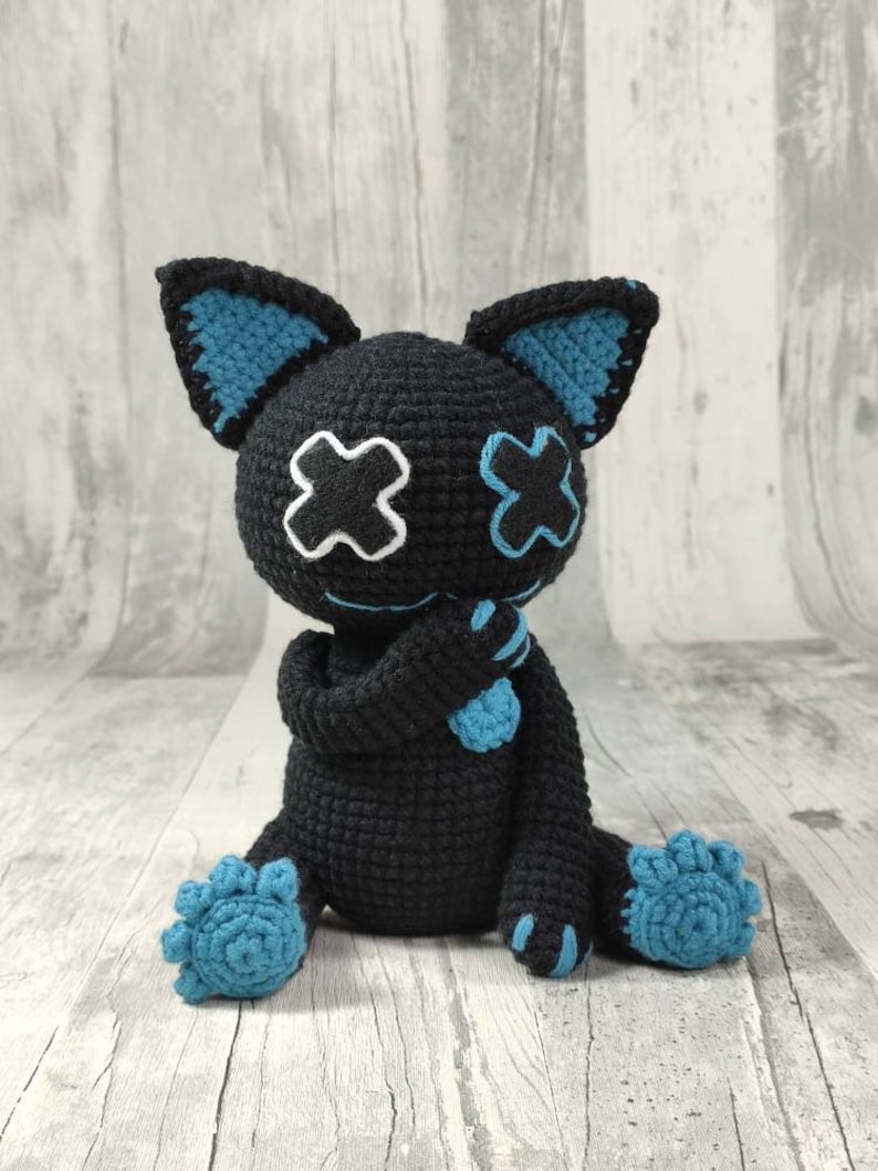 Creepy cat and creepy bunny, Voodoo cat crochet pattern, Voodoo doll, Deadly cat, Halloween crochet pattern, PDF Files EN FR image 6