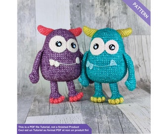 Cute monster crochet pattern by Monsterhook, instant download PDF Files