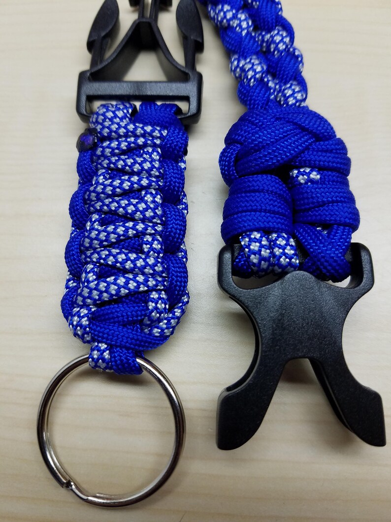 ID Badge Paracord Lanyard With Buckle & Keyring Custom Etsy