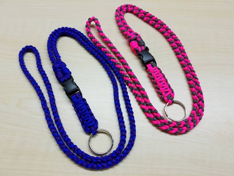 ID badge lightweight paracord lanyard choose your colors Etsy
