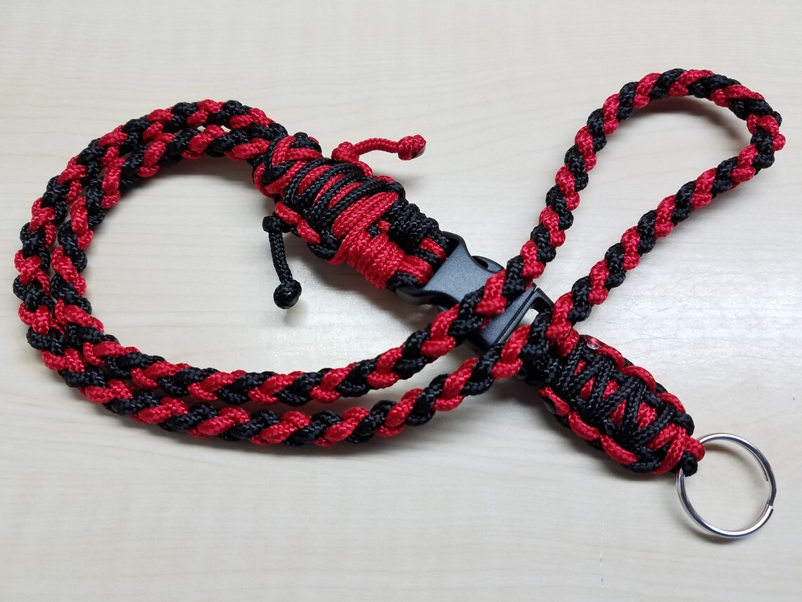 ID badge paracord buddy lanyard with neck breakaway name tag Etsy