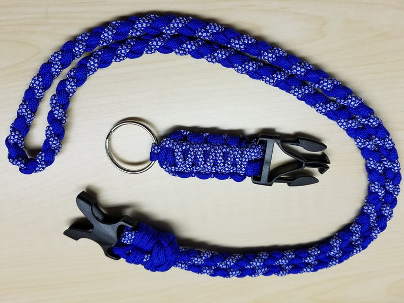 ID Badge Paracord Lanyard With Buckle & Keyring Custom Etsy