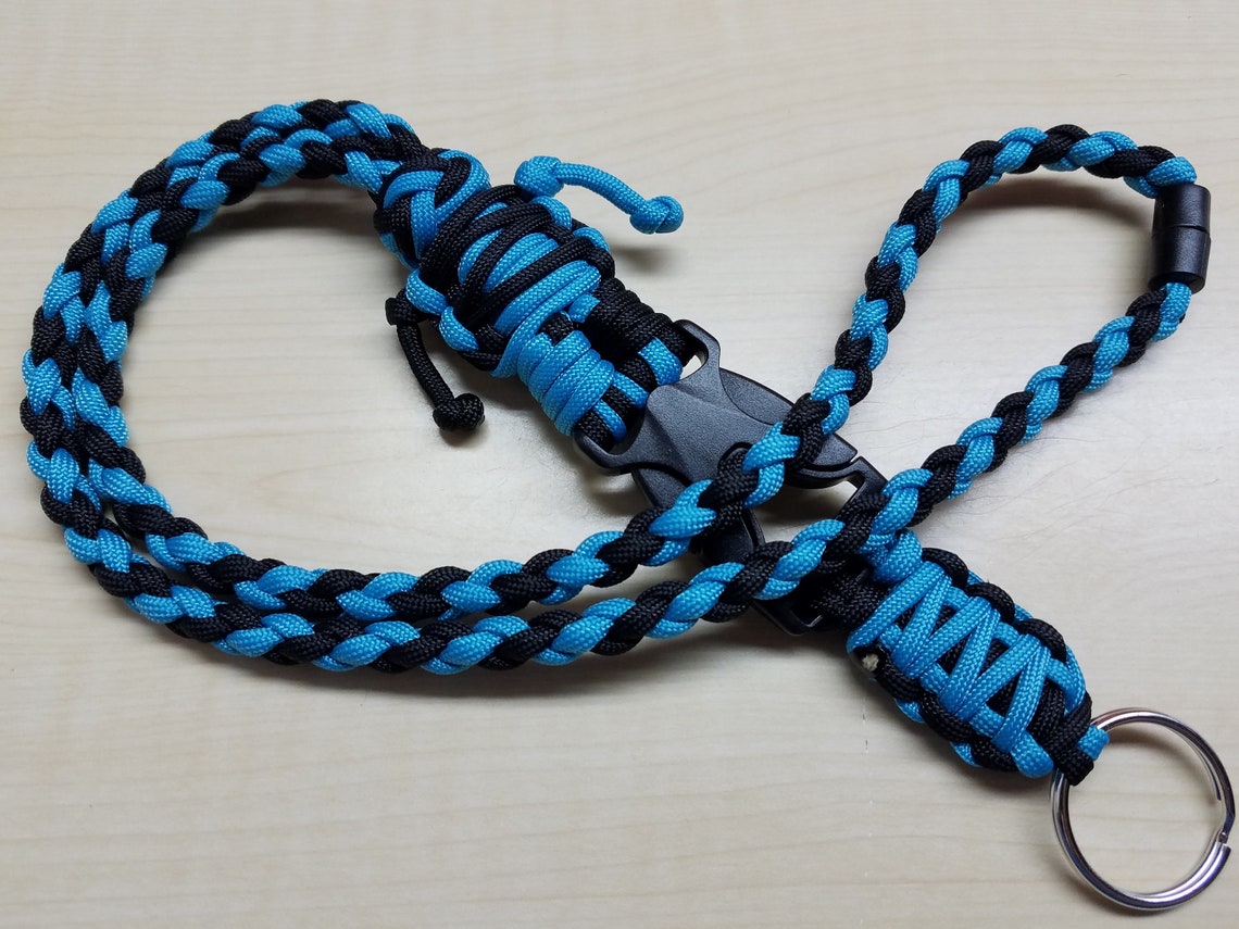 ID badge paracord buddy lanyard with neck breakaway name tag Etsy