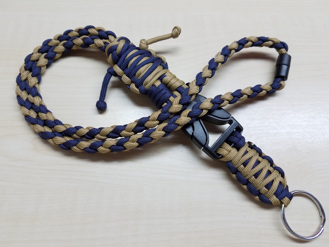 ID badge paracord buddy lanyard with neck breakaway name tag Etsy