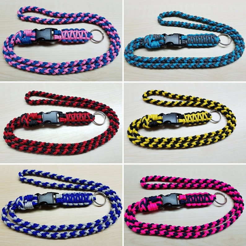 ID badge paracord middleweight lanyard w/neck breakaway Etsy