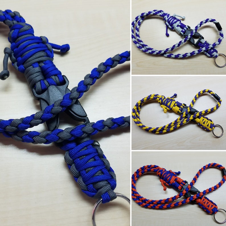 ID badge paracord buddy lanyard with neck breakaway name tag Etsy