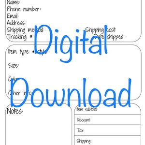 Order Form//Simple 8.5 x 11 PDF File//Digital Download//Instant Download//Organization//Business//Planner//Craft Fair