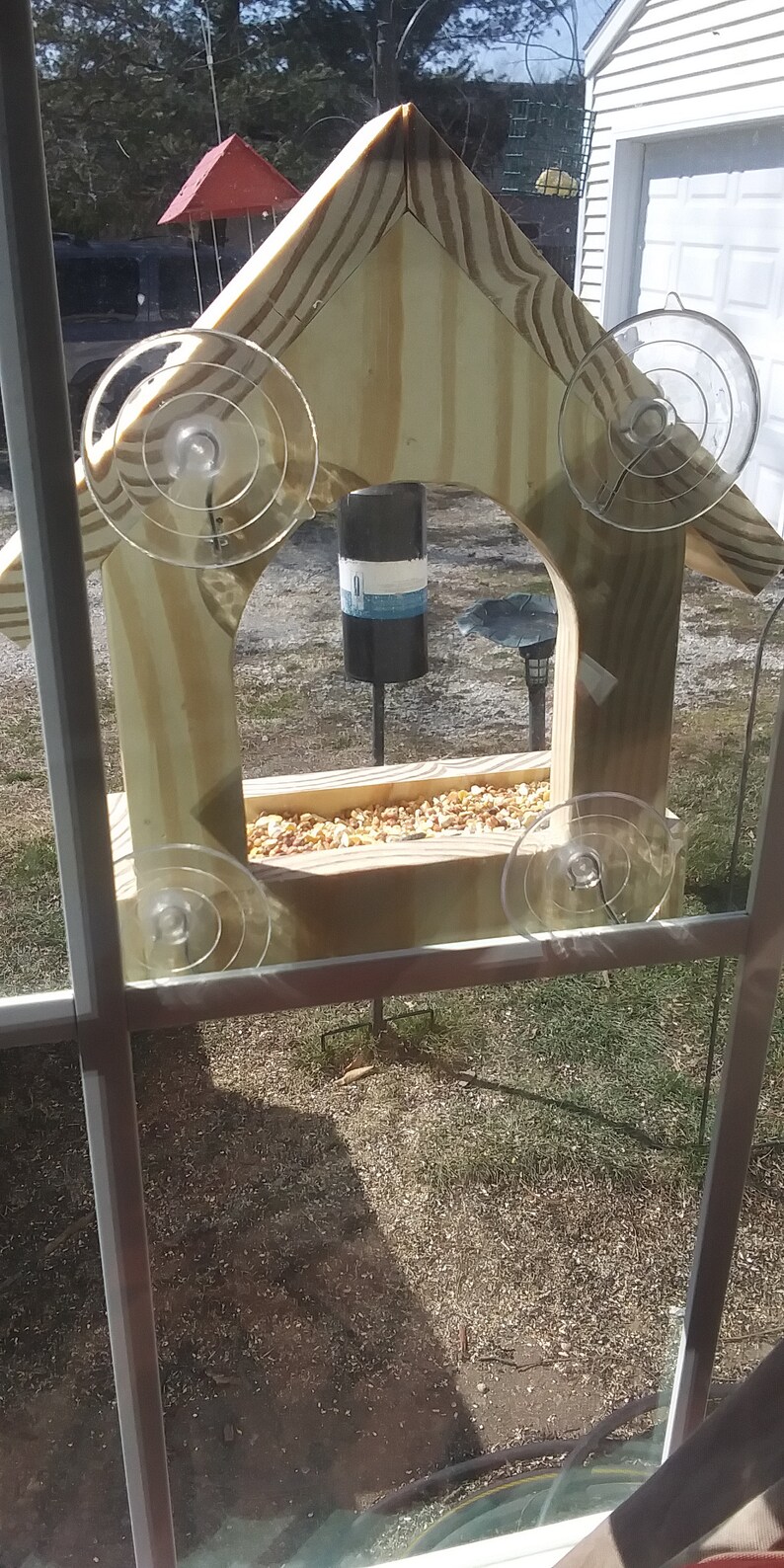 PATKAR Mangiatoia Per Uccelli Da Parete In Legno Di Pino - Con Tetto In Bitume, Da Giardino O Balcone