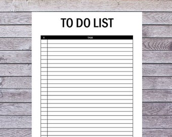 2020 Printable To Do List | A4 | Digital Download | Organiser | Planner | Minimal Design | Black and White