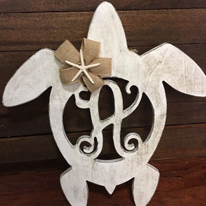 Wooden Sea Turtle Monogram