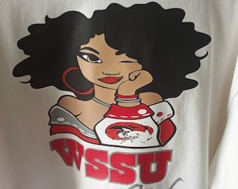 WSSU Long Sleeve T-Shirts for Women, WSSU Girl T-Shirt for Women, RAMS Girl T-Shirts for Women,