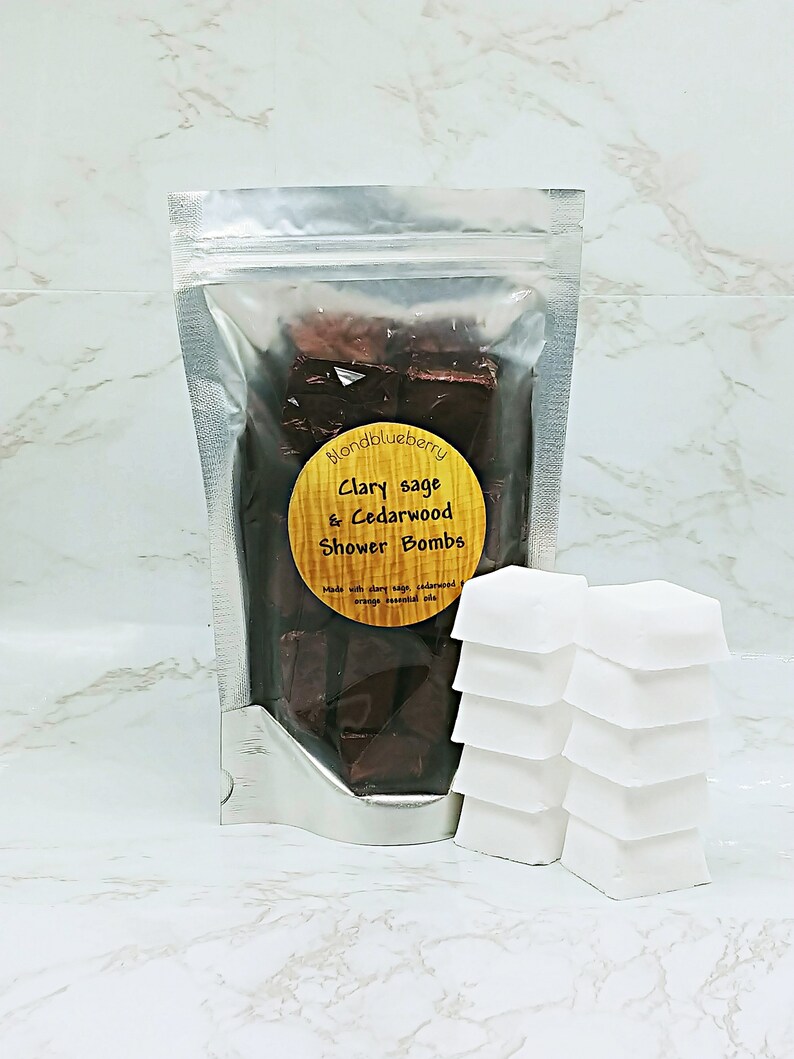 Stress Relief Shower Steamers Clary Sage Cedarwood & Orange Etsy